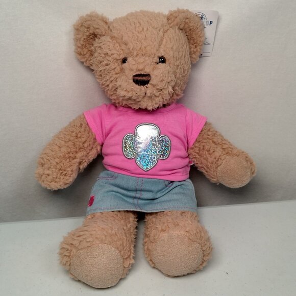 Build A Bear Workshop Bear Girl Scouts Trefoil T Shirt Denim Jean Skirt Set - Picture 3 of 16